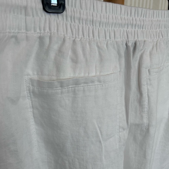 Athleta Retreat High Rise Linen Ankle Pant White Womens Size Large NWOT - Picture 9 of 12